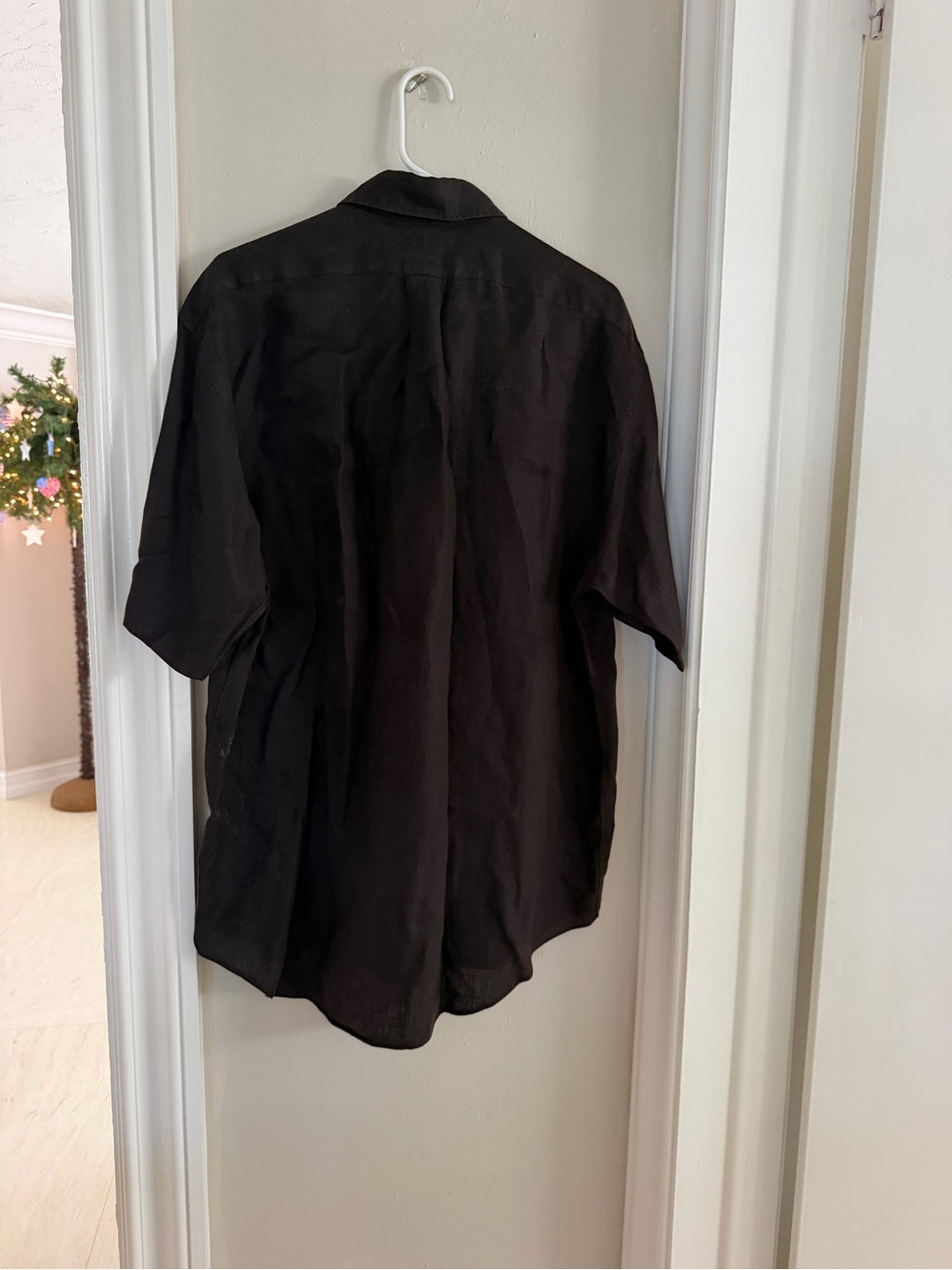 Linen Ralph Lauren Men's Short-Sleeve Button-Down Shirt - black - Picture 4 of 4